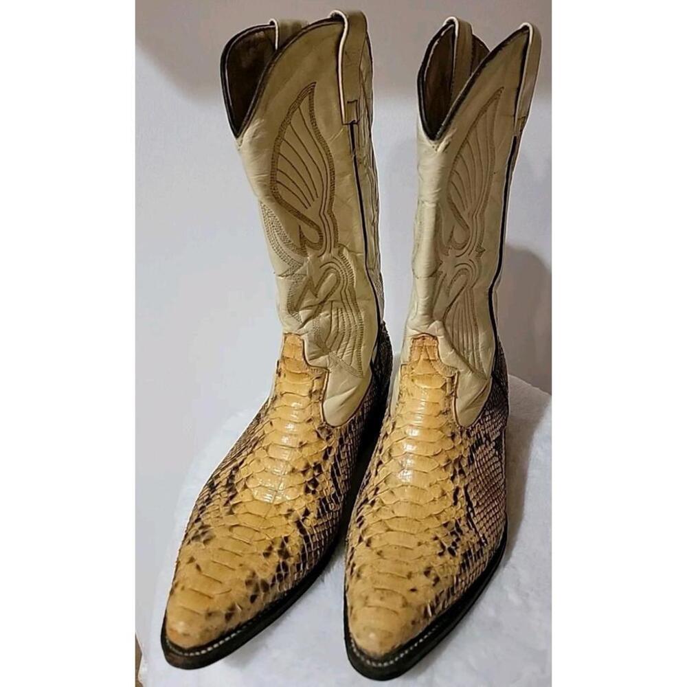 Exotic Python Vintage Mens Leather Embroidered Co… - image 11